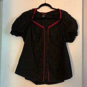 Torrid Retro black and red pinup top